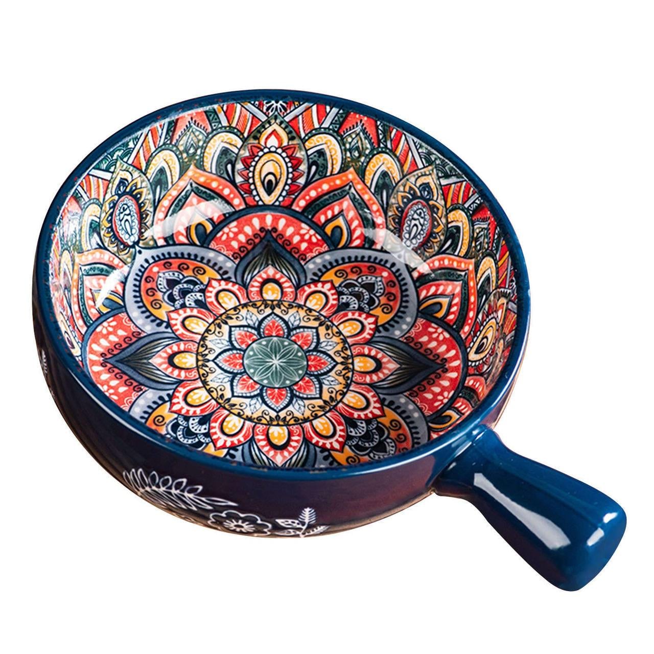 Салатник керамический Барвы с узорами 20,5x15,5x6 см Синий (OS-8030-454)