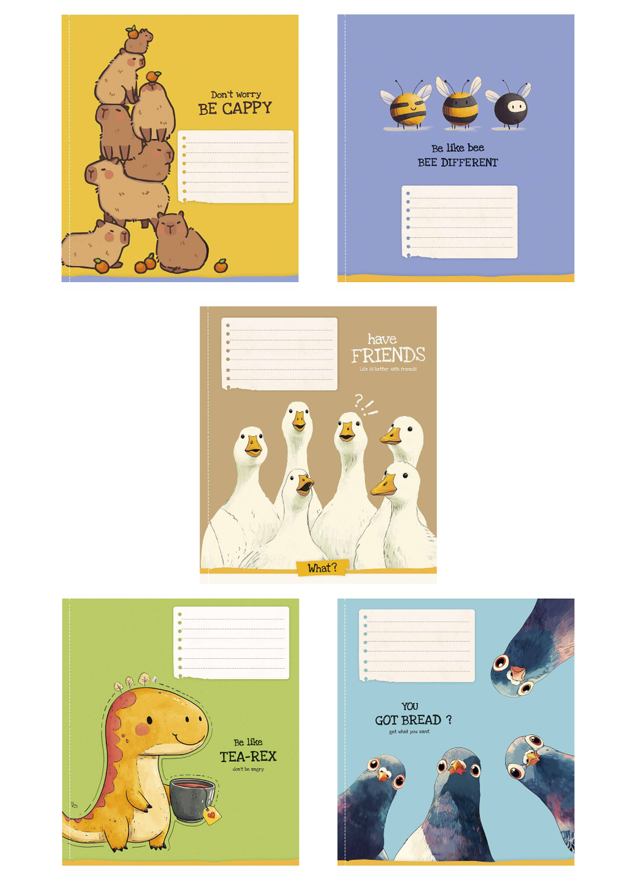 Тетради Школярик Be lake 3534 ВД-лак Тетрадь в линию 5 шт. по 18 л. (4820006470470)