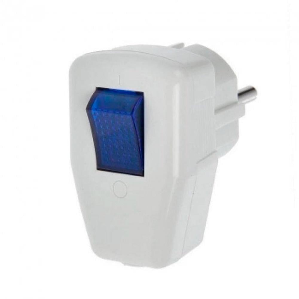 Вилка с заземлением Lemanso с кнопкой 16 А 220 В IP20 ABS (LMA003)