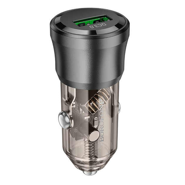 Зарядний пристрій Borofone BZ23 1USB QC18W Прозоро-чорний (3221) Зарядний пристрій Borofone BZ23 1USB QC18W Прозоро-чорний (3221)