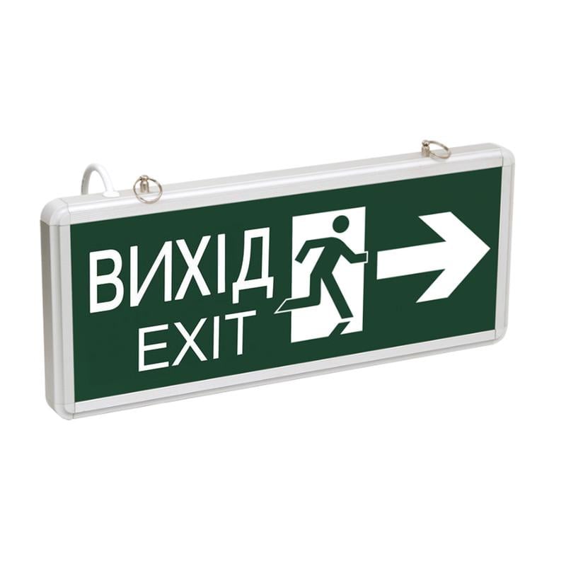 Светильник аварийный УЭК ССА 1003 3W 230V 40lm 1,5 часа NiCd 363x23x152 мм IP20 двухсторонний выход стрелка-фигура.