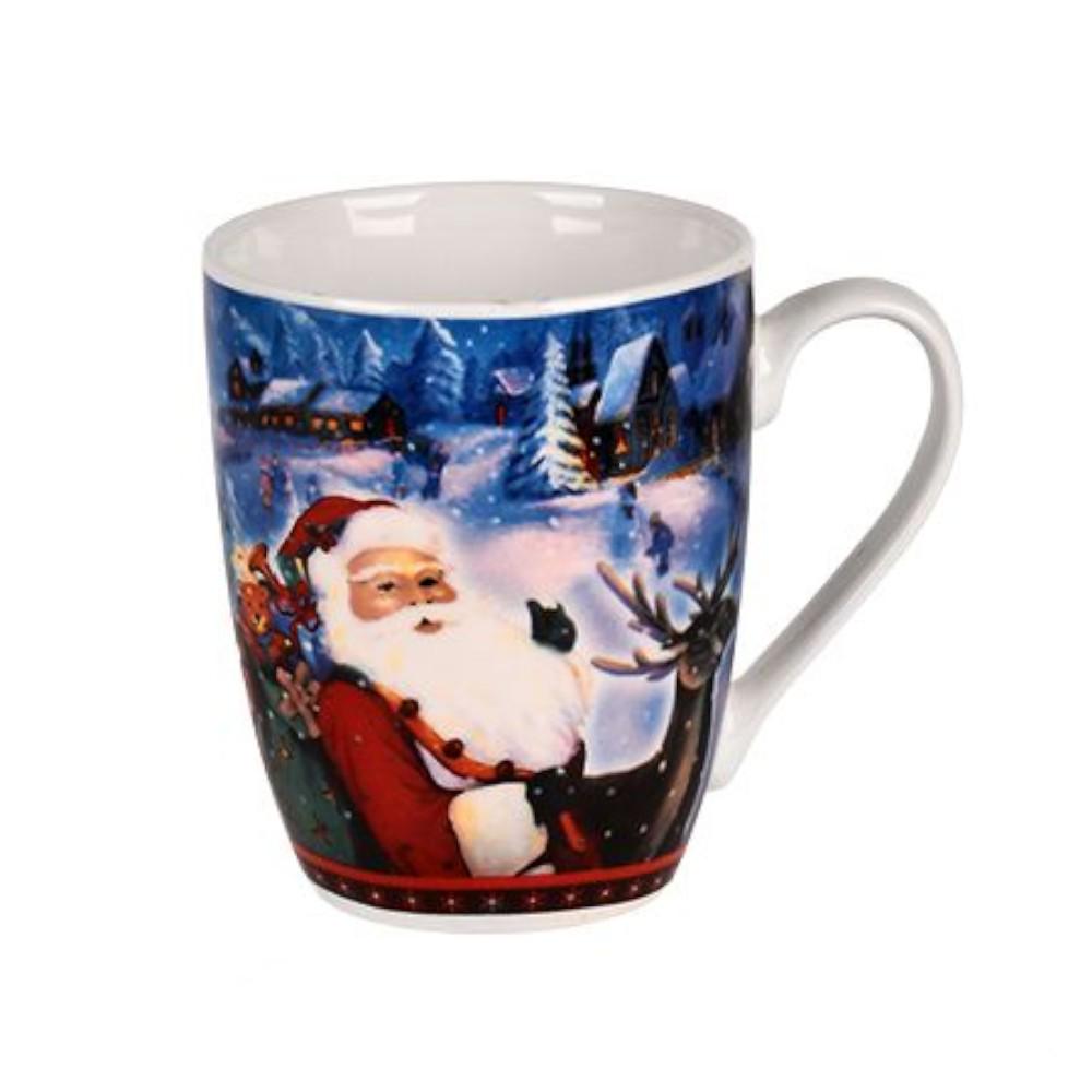 Чашка керамическая Merry Christmas R100316 из Санта Клаусом 360 мл Белый с синим (29704054) Чашка керамическая Merry Christmas R100316 из Санта Клаусом 360 мл Белый с синим (29704054)