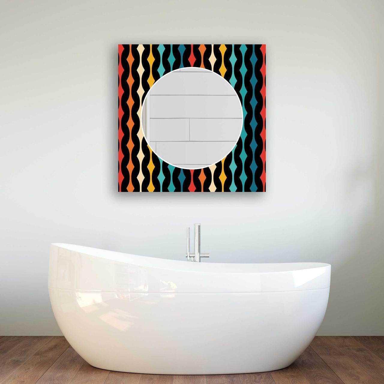 Зеркало на стену NovellaPrint с рисунком орнамента квадратное 50х50 см (2007.4)