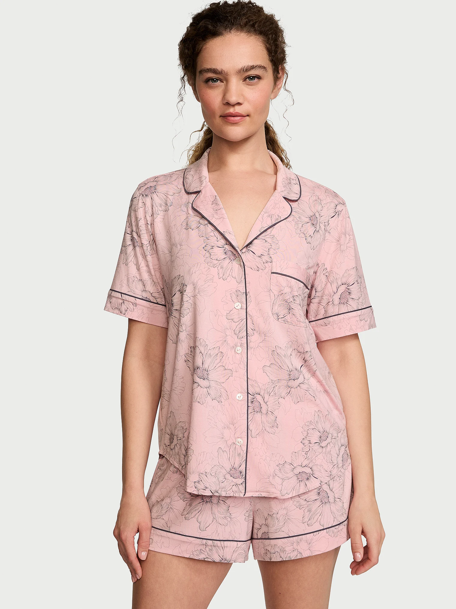 Піжама жіноча Victoria's Secret Modal Short Pajama Set модал S Рожевий (18251262)