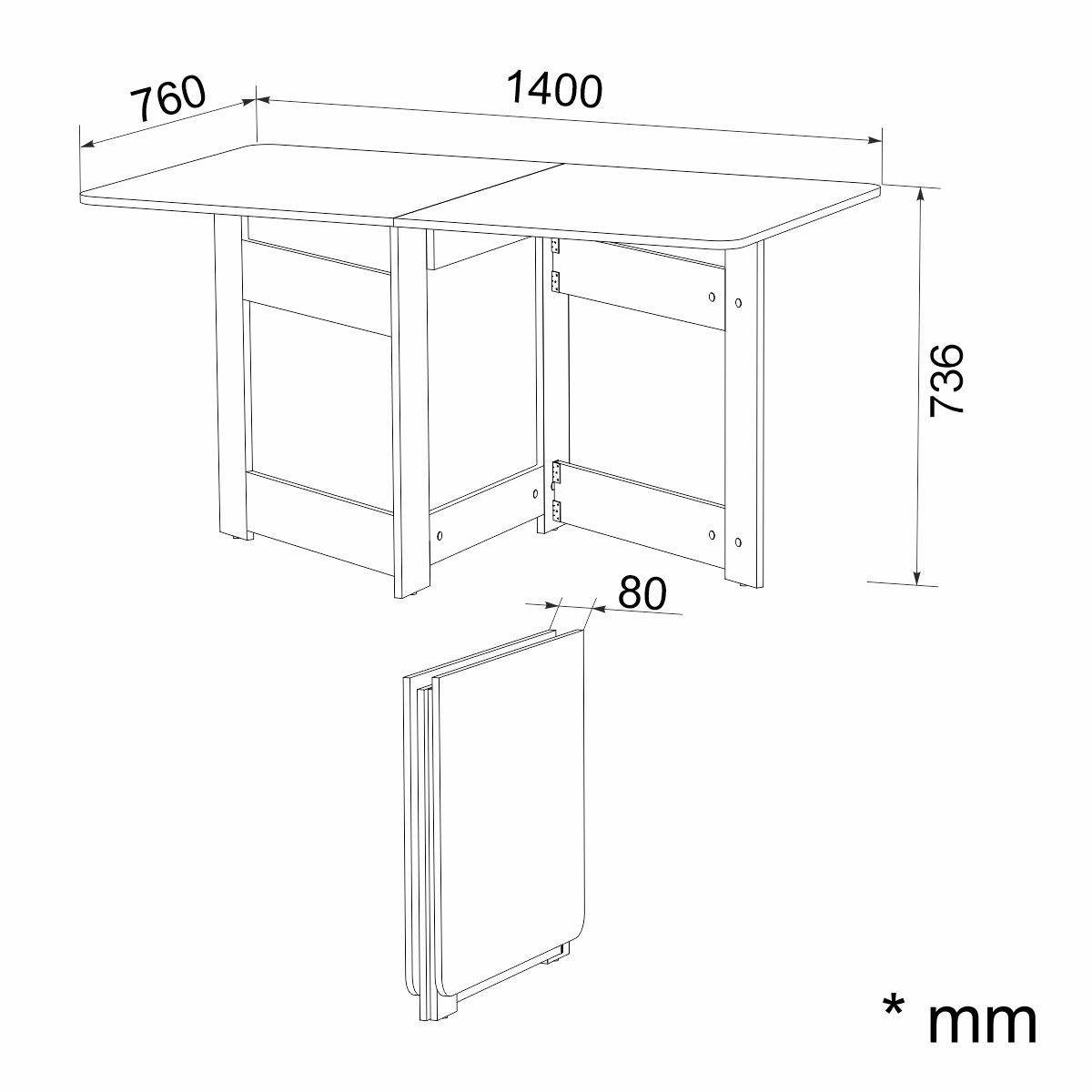 Стол-книжка 9 Компанит 140х76х73,6 см Ателье светлый - фото 2 Стол-книжка 9 Компанит 140х76х73,6 см Ателье светлый - фото 2