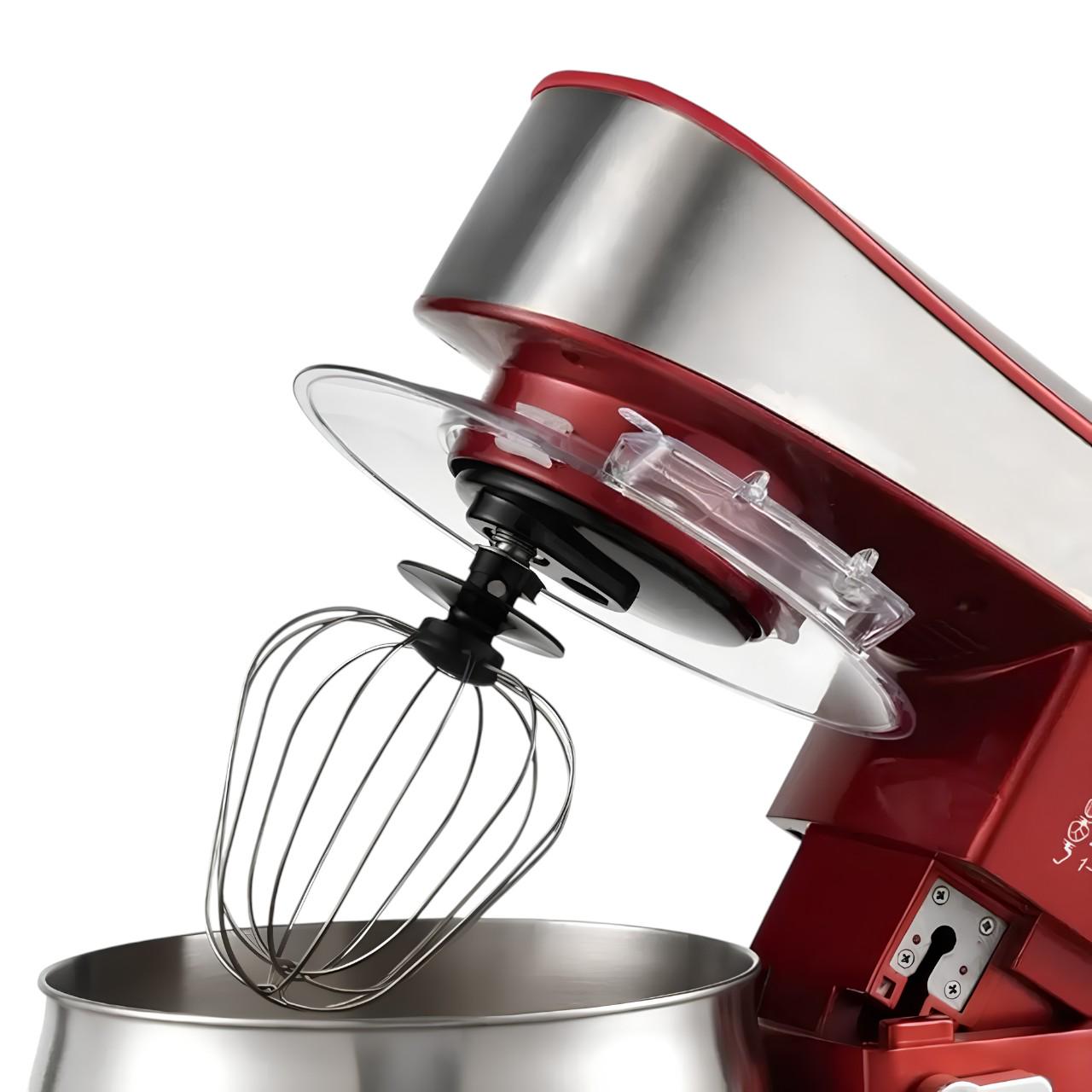 Тістоміс для кухні Zepline стаціонарний на 6 скоростей с 3 насадками 3500 Вт 7 л Червоний (ZP-137 ) - фото 3