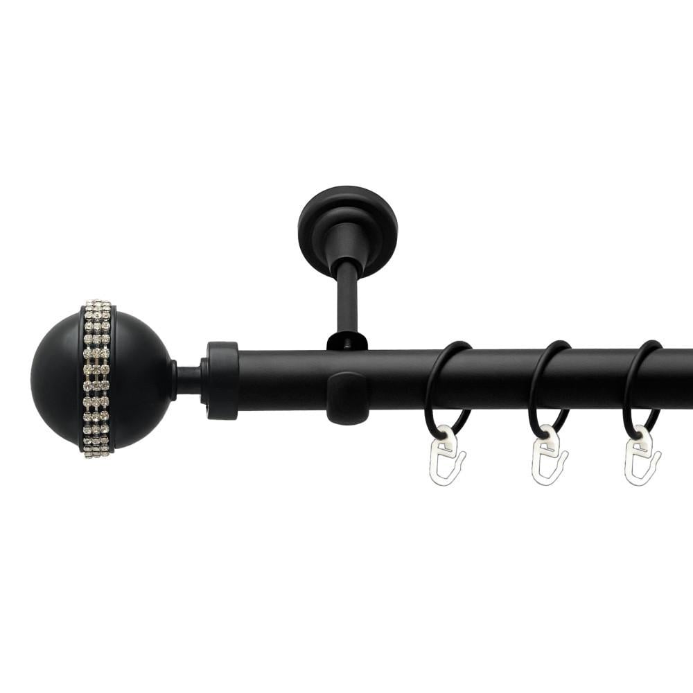 Карниз для штор Orvit Авея однорядный гладкий 25 мм 240 см Черный (00-00024474)