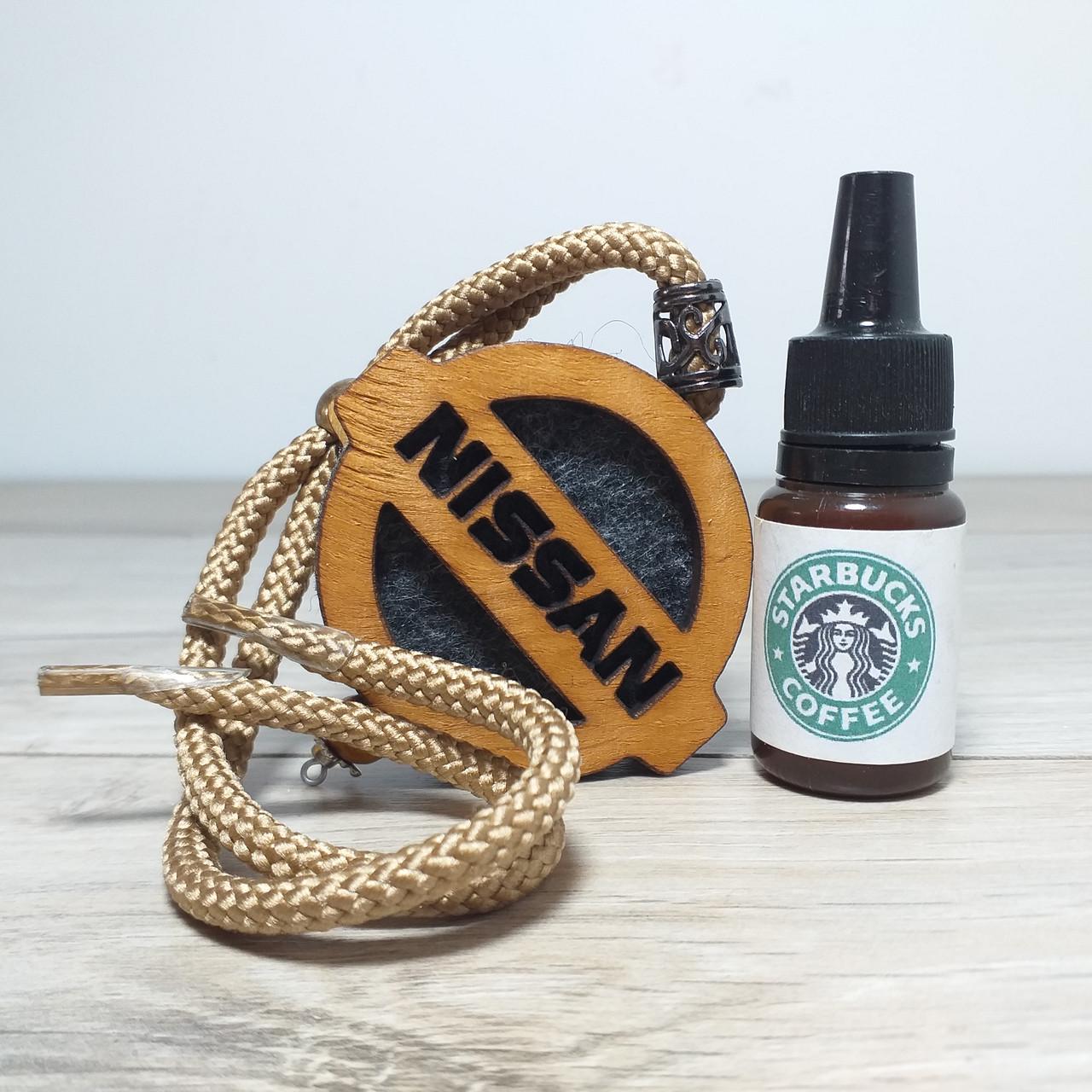 Ароматизатор в авто из дерева и войлока с логотипом Nissan Аромат Coffee (KG-12105)