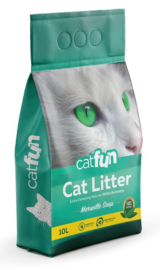 Наполнитель для лотков бентонитовый Catfun с ароматом марсельского мыла 10 л (2567530983)