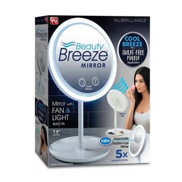 Косметичне дзеркало з підсвічуванням і вентилятором Beauty Breeze Mirror - фото 3