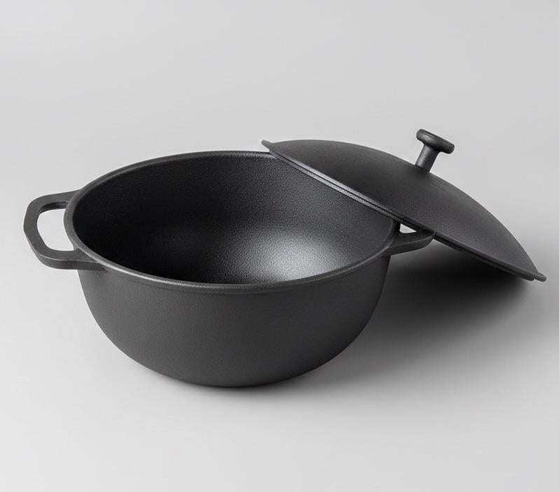 Казан чавунний з кришкою 3 л d 22 см 3,62 кг (Т402С1)