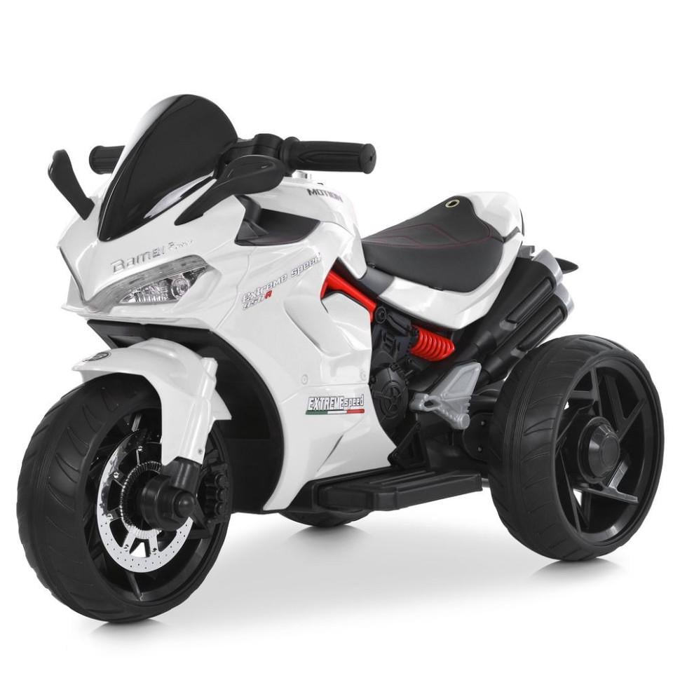 Детский электромотоцикл Bambi Racer до 30 кг 2WD Белый (DE-169-E-777)