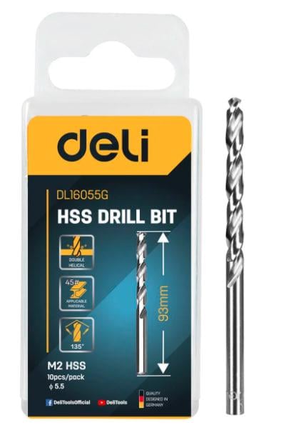 Свердло Deli Tools EDL16055G Hss D5,5 мм (27207092)