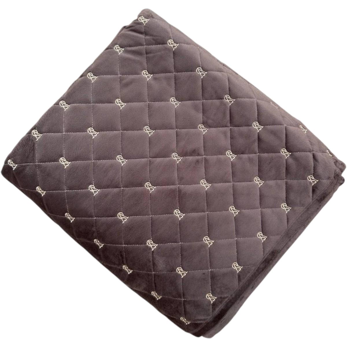 Покрывало велюровое на диван и кресло Koloco Ромбы 3 шт. Темно-коричневый (41858)