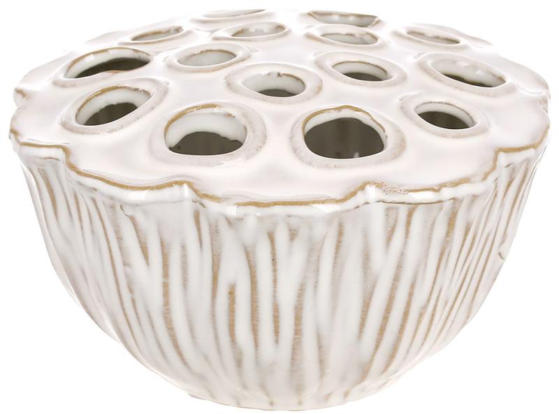 Ваза керамическая Flower Frog 17х9 см Бежевый