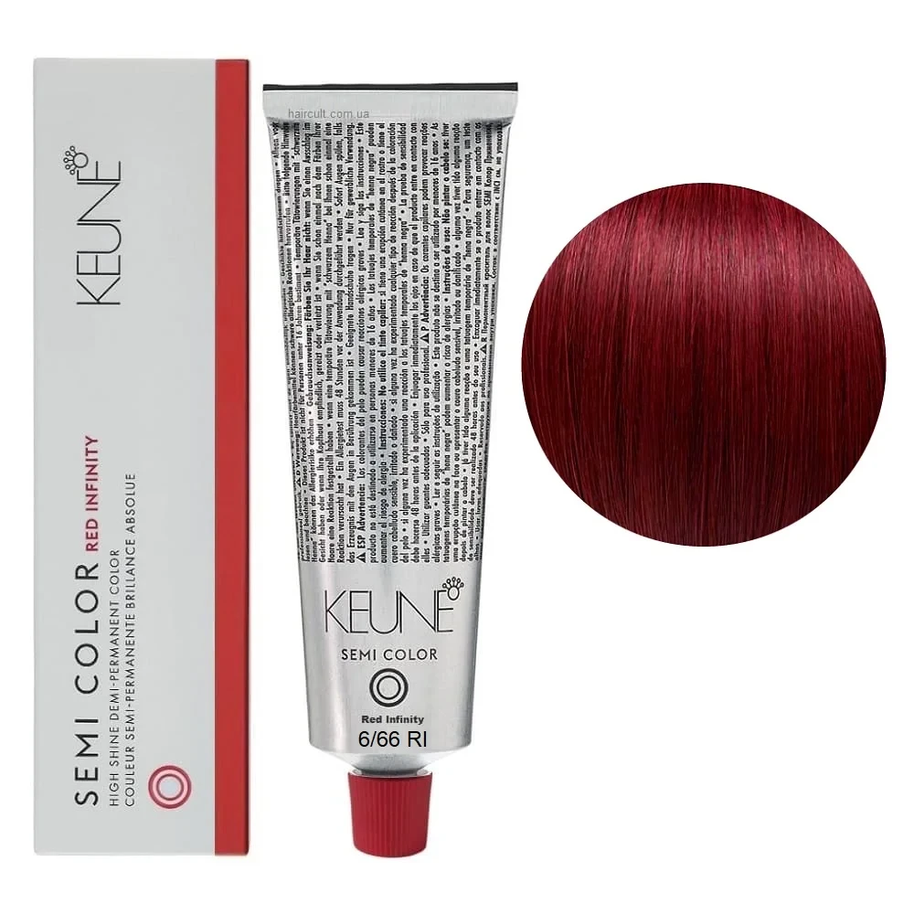 Краска тонирующая безаммиачная для волос Keune Semi Color 6.66 RI Intense Red Dark Blonde 60 мл
