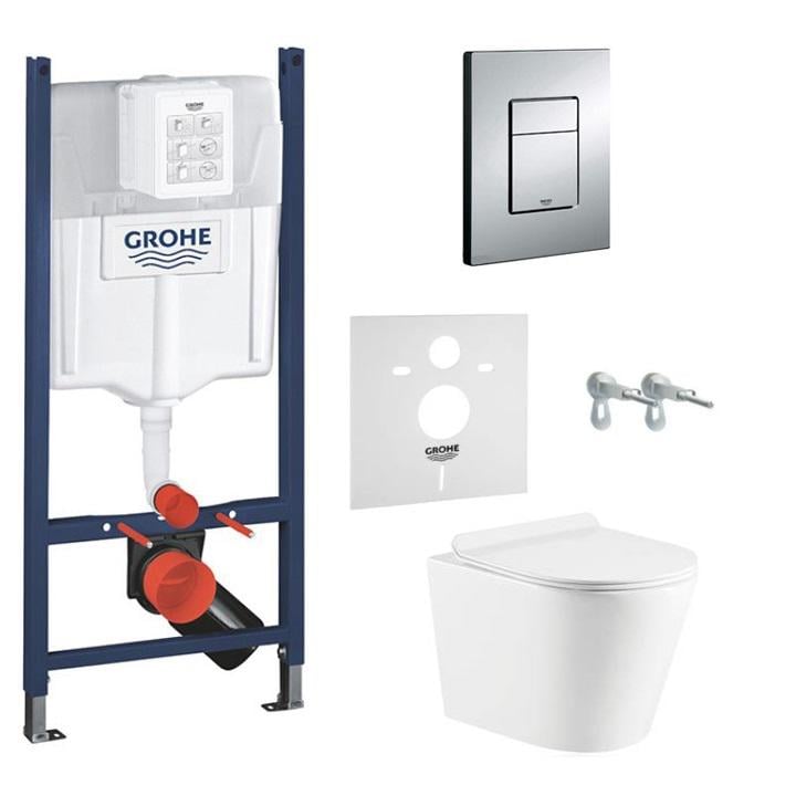 Комплект инсталляции Grohe Rapid SL с подвесным унитазом Orion Tornado Slim Duroplast/Soft-close (OT3884000G) - фото 1