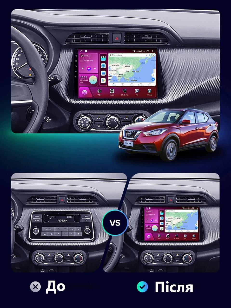 Автомагнітола Kicks Micra 2017-2021 Almera Sunny 2020-2022 Android 12+/CarPlay/8 core/Platform XyAuto (М-ТК1046-9-М3) - фото 3