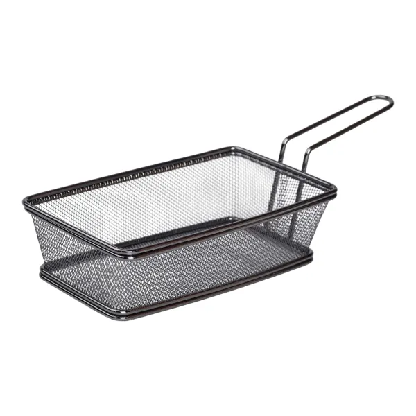 Кошик сервірувальний для снеків Zhongjing із нержавіючої сталі 21х11,5х5,5 см Чорний (147-107-HP-19-11-B)