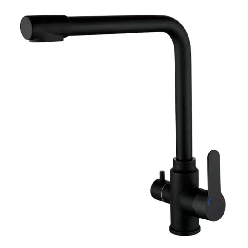 Смеситель для кухни Zerix DAX-021 с выходом для питьевой воды Black (ZX4825)