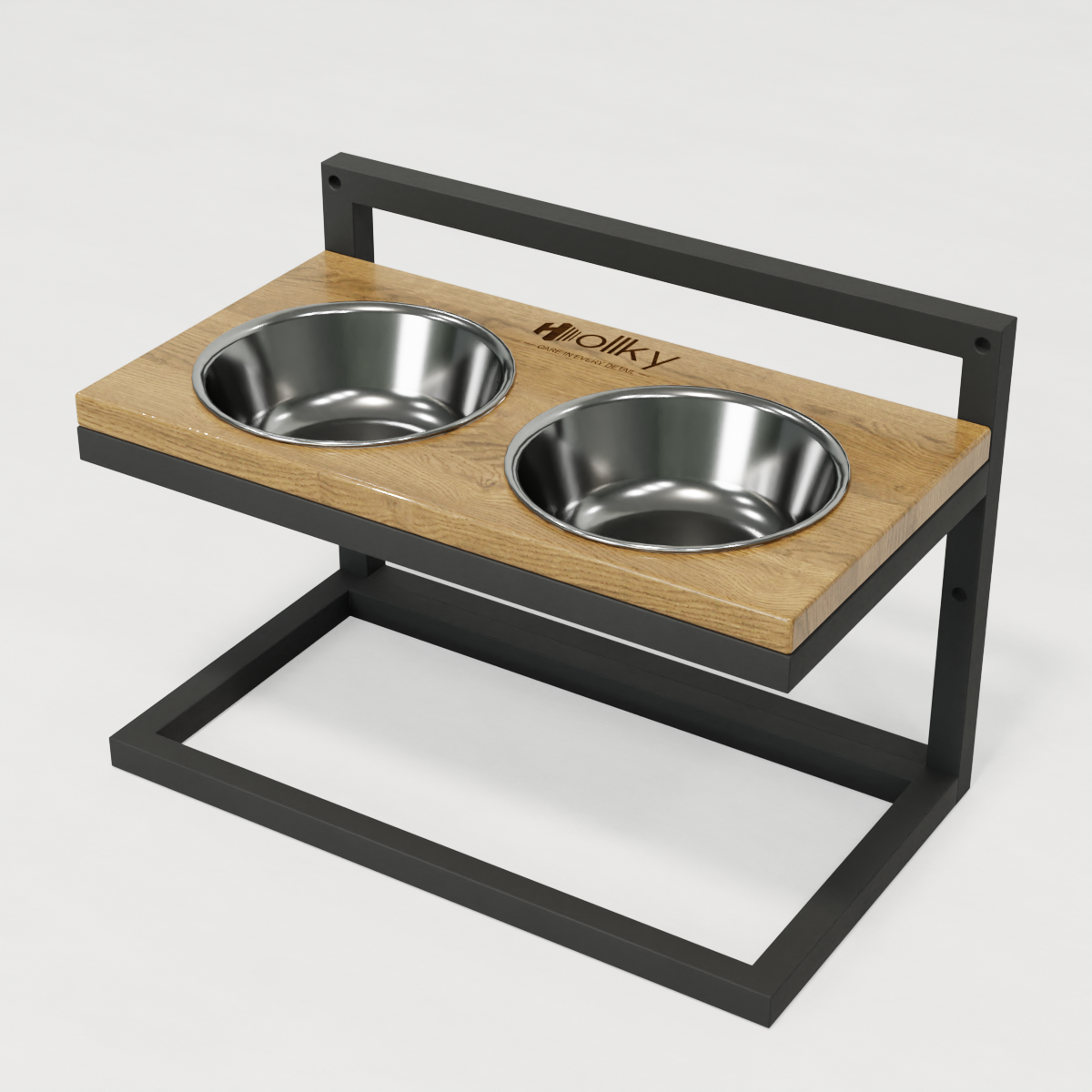 Миски на регулируемой подставке для средних собак Hollky Flex M 2х0,85 л (FM-422530-GRNT) - фото 9