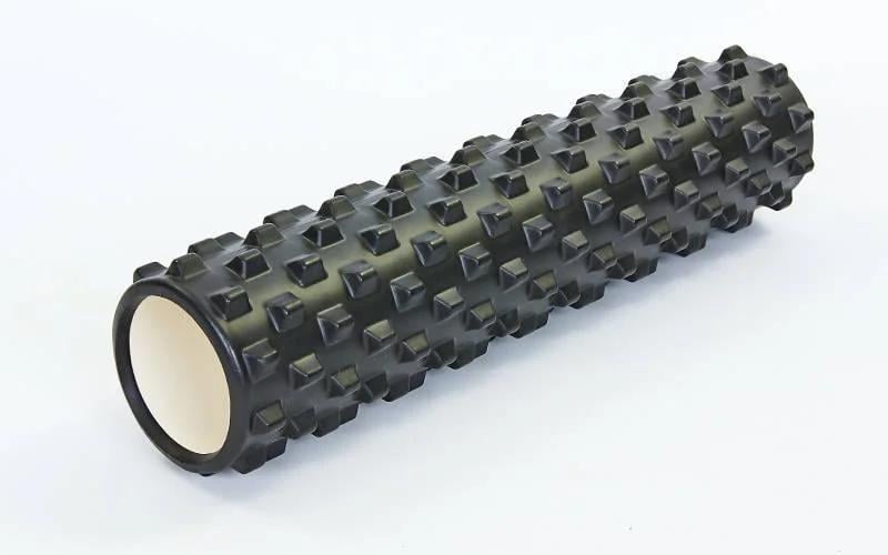 Ролик масажний EasyFit Grid Roller PRO 45 см Чорний