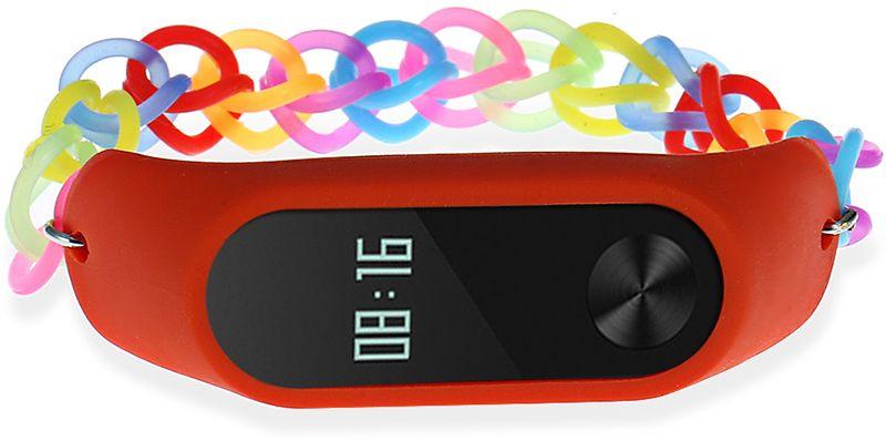 Ремешок UWatch Fashion Rainbow Color Elastic Stretch Replacement Silicone Strap For Xiaomi Band 2 Red - фото 2