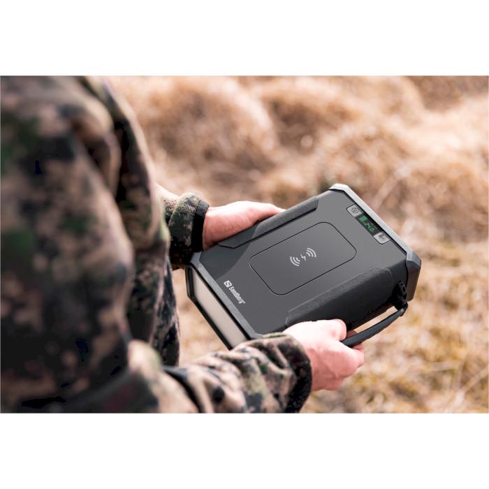Повербанк Sandberg Survivor 96000 мАг DC 84W бездротова зарядка Cigar Lighter LiFePO4 Чорний (420-78) - фото 7