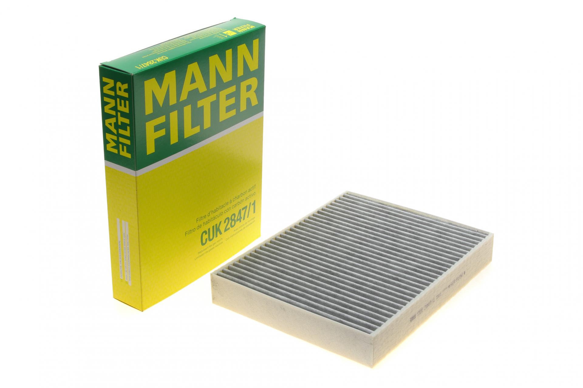 Фильтр салона Mann-Filter для Porsche Cayenne/VW Touareg 3,0D-4,8 10- угольный (CUK 2847/1)