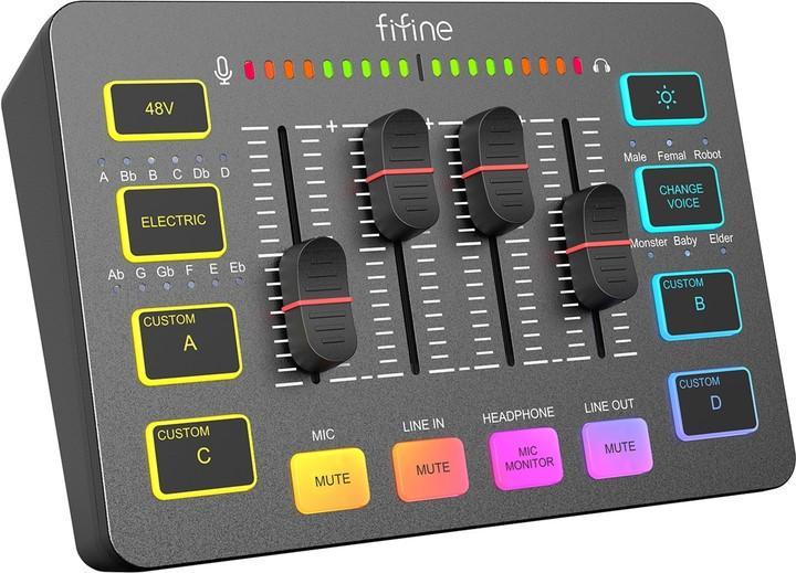Микшер аудио игровой и стримерский Fifine Ampligame SC3 с XLR Black (23922761)