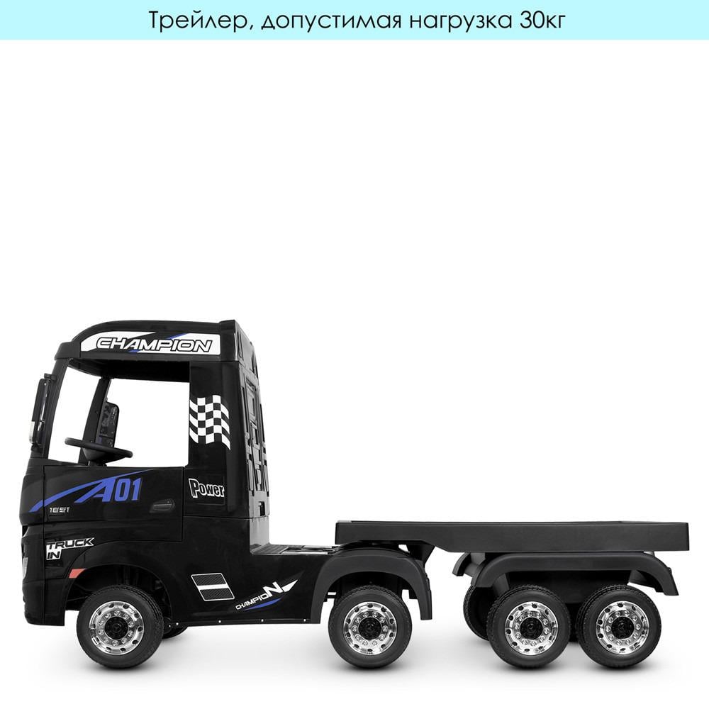 Детский электромобиль Bambi Racer Mercedes M 4208EBLR-2/2 грузовик с прицепом Черный (14653794) - фото 7