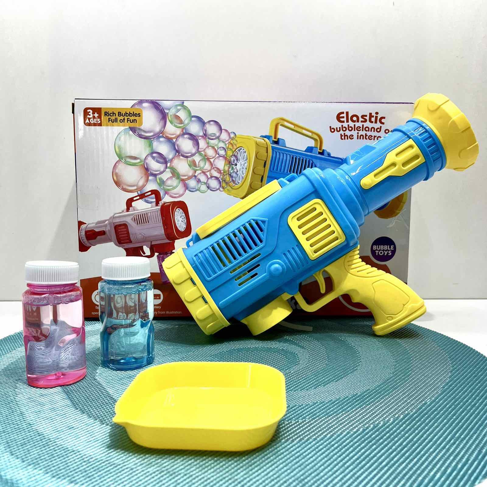 Пистолет для запуска мыльных пузырей запаска 26 см Желто-синий (9835-3)