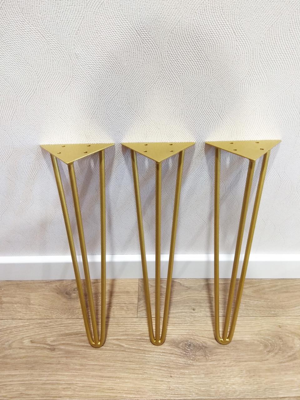 Ніжка-шпилька для журнального столу потрійна з металу 350 мм Золотий (1132) - фото 7 Ніжка-шпилька для журнального столу потрійна з металу 350 мм Золотий (1132) - фото 7