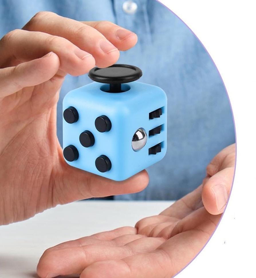 Игрушка-антистресс Fidget Cube с кнопками попит Голубой с черным (86915603) - фото 2