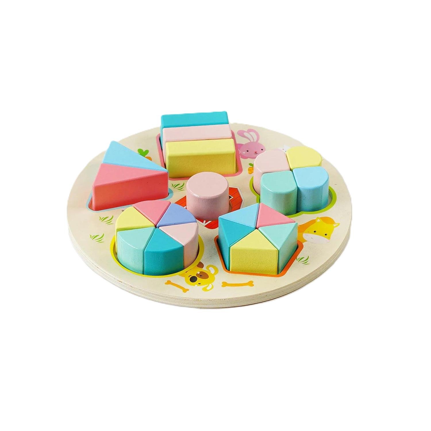 Іграшка для малюків 4FUN Game Club Wood 62431/48 Геометричні фігурки рамка-вкладиш в коробці (23362648)