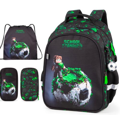 Ортопедический рюкзак 3 в 1 с пеналом и мешком для мальчика School Standard с Мячем для первокласника (Full 160-27) Ортопедический рюкзак 3 в 1 с пеналом и мешком для мальчика School Standard с Мячем для первокласника (Full 160-27)