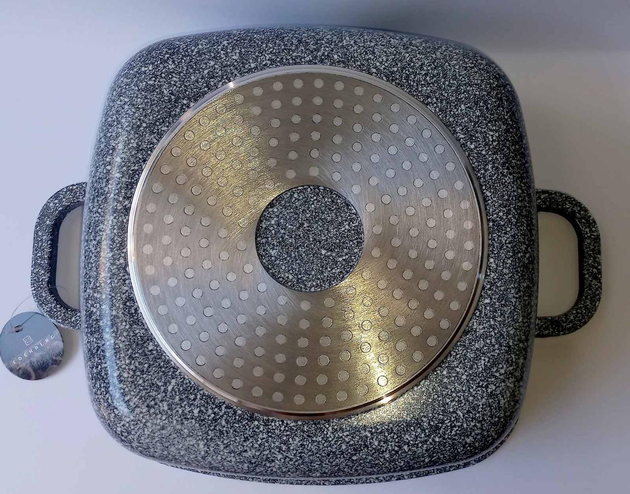 Кастрюля зі скляною кришкою Edenberg EB-3975 квадратна з гранітним покриттям 6,5 л (EB-3975) - фото 5