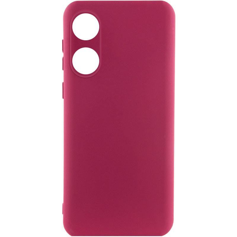 Противоударный чехол Silicone Cover Lakshmi Full Camera (AAA) для Oppo A58 4G Бордовый / Plum