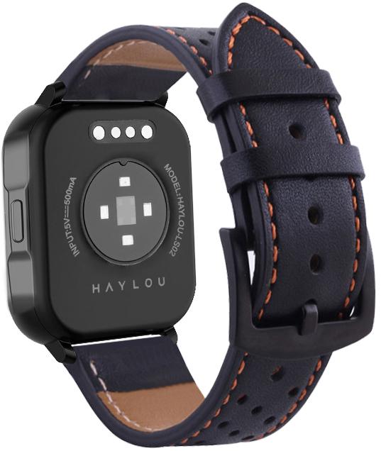 Ремешок кожаный Classico для Haylou Smart Watch 2 LS02 Black/Orange (20677) - фото 1 Ремешок кожаный Classico для Haylou Smart Watch 2 LS02 Black/Orange (20677) - фото 1