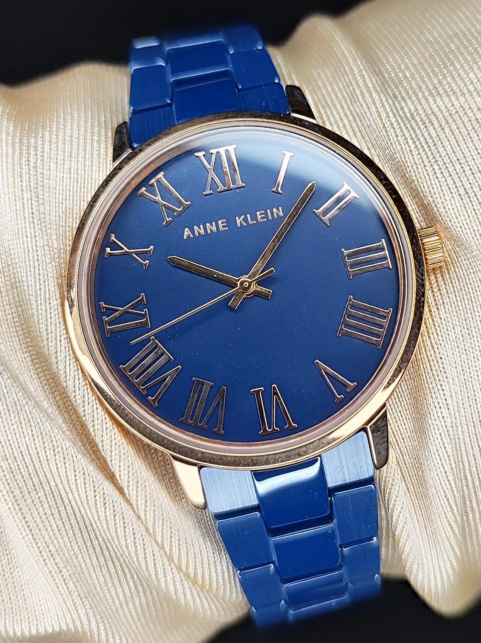 Наручний годинник жіночий Anne Klein AK/3718NVRG Синій/Рожеве золото
