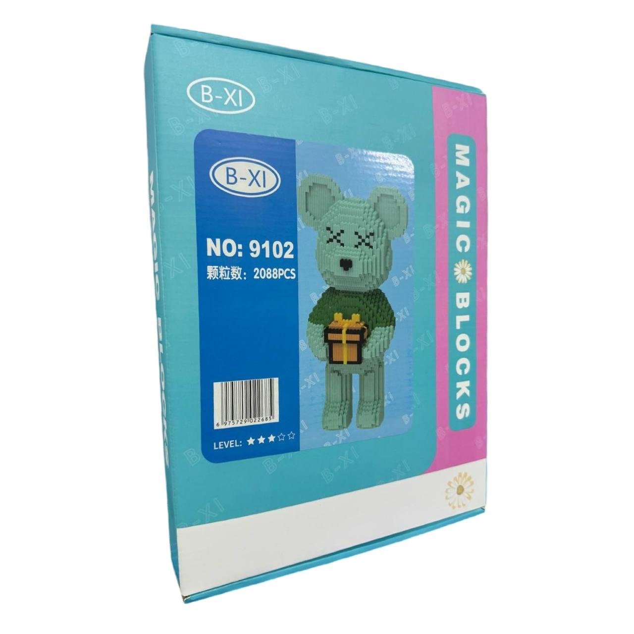 Конструктор Magic Blocks Bearbrick Ведмедик 2088 дет. 42,8 см Зелений (9102) - фото 3