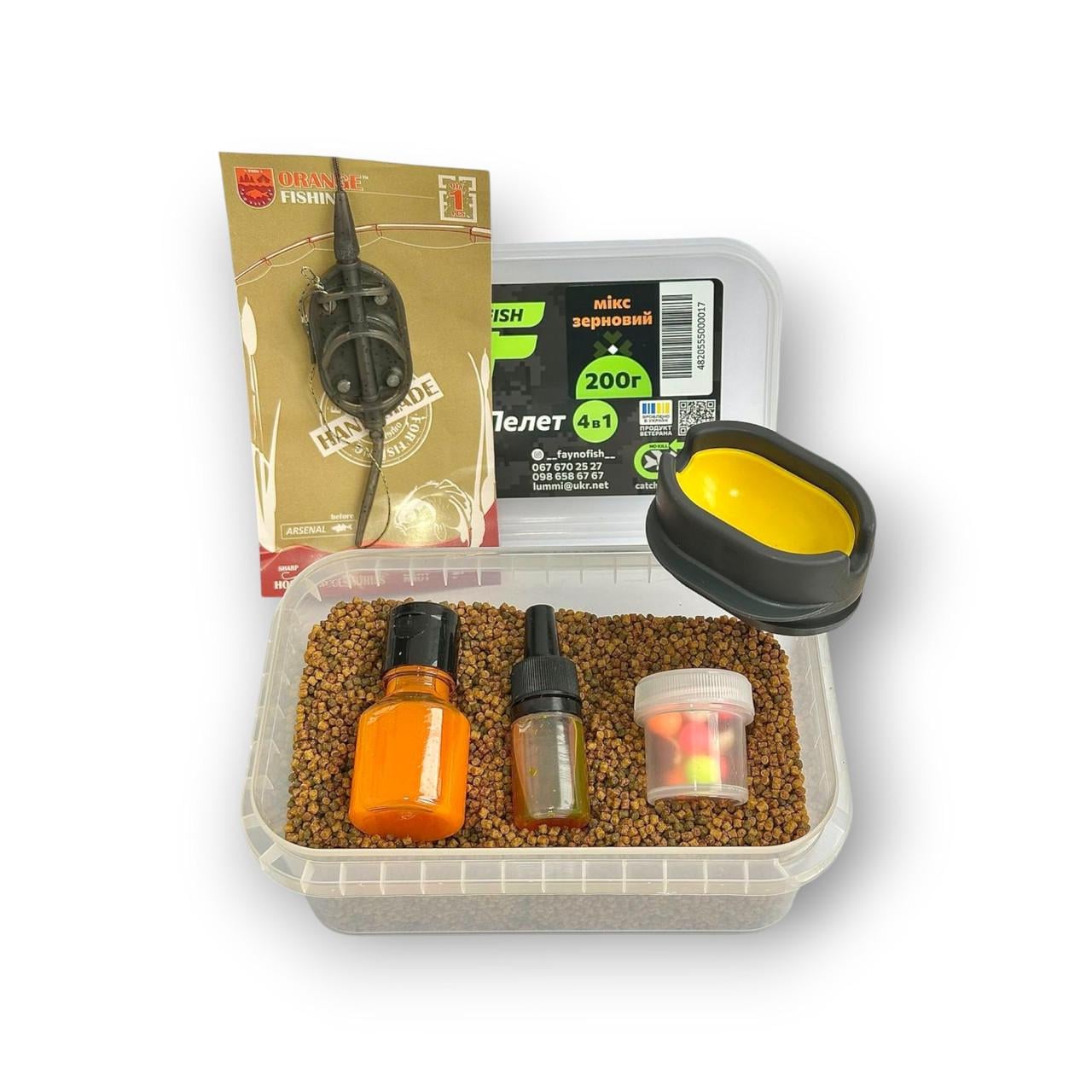 Методный пеллетс метод микс Fayno Fish зерновой микс 6в1 200 г (2917689953)