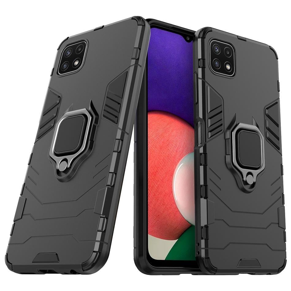 Противоударный чехол Samsung Galaxy A22 5G A226 (подставка кольцо) Black (29695-2B)