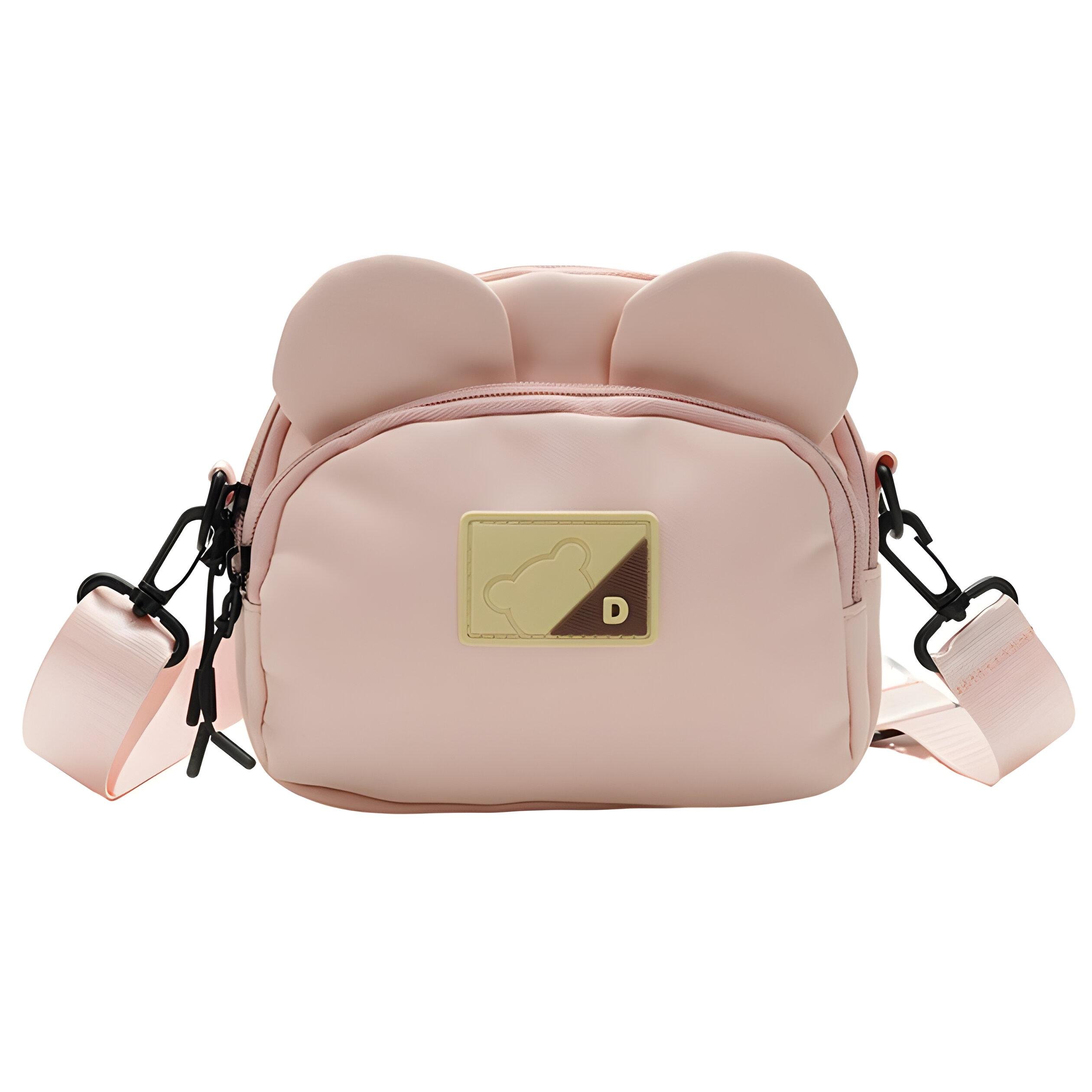 Сумка детская кросс-боди с ушками 19х16х7 см Розовый (25-571) - фото 1