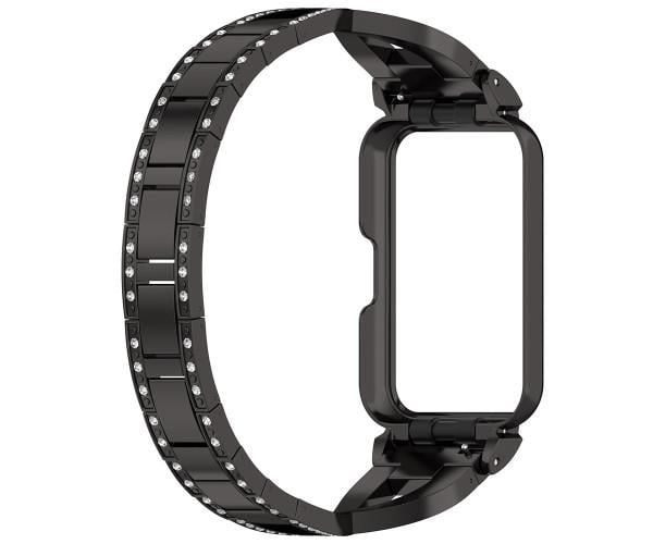 Ремешок металлический с чехлом Diamond Glamour для Samsung Galaxy Fit3 Черный