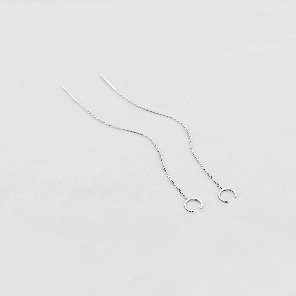 Серебряные серьги Minimal Нежность (6373)