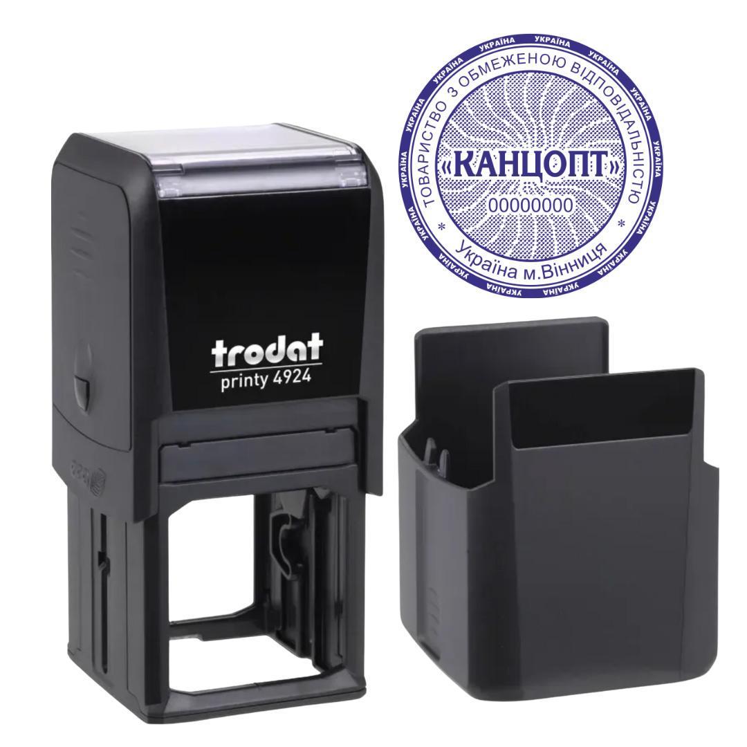 Печать ТОВ на автоматическом оснащении Trodat 4924 d 40 мм с колпачком Черный (ООО24/4924/B)