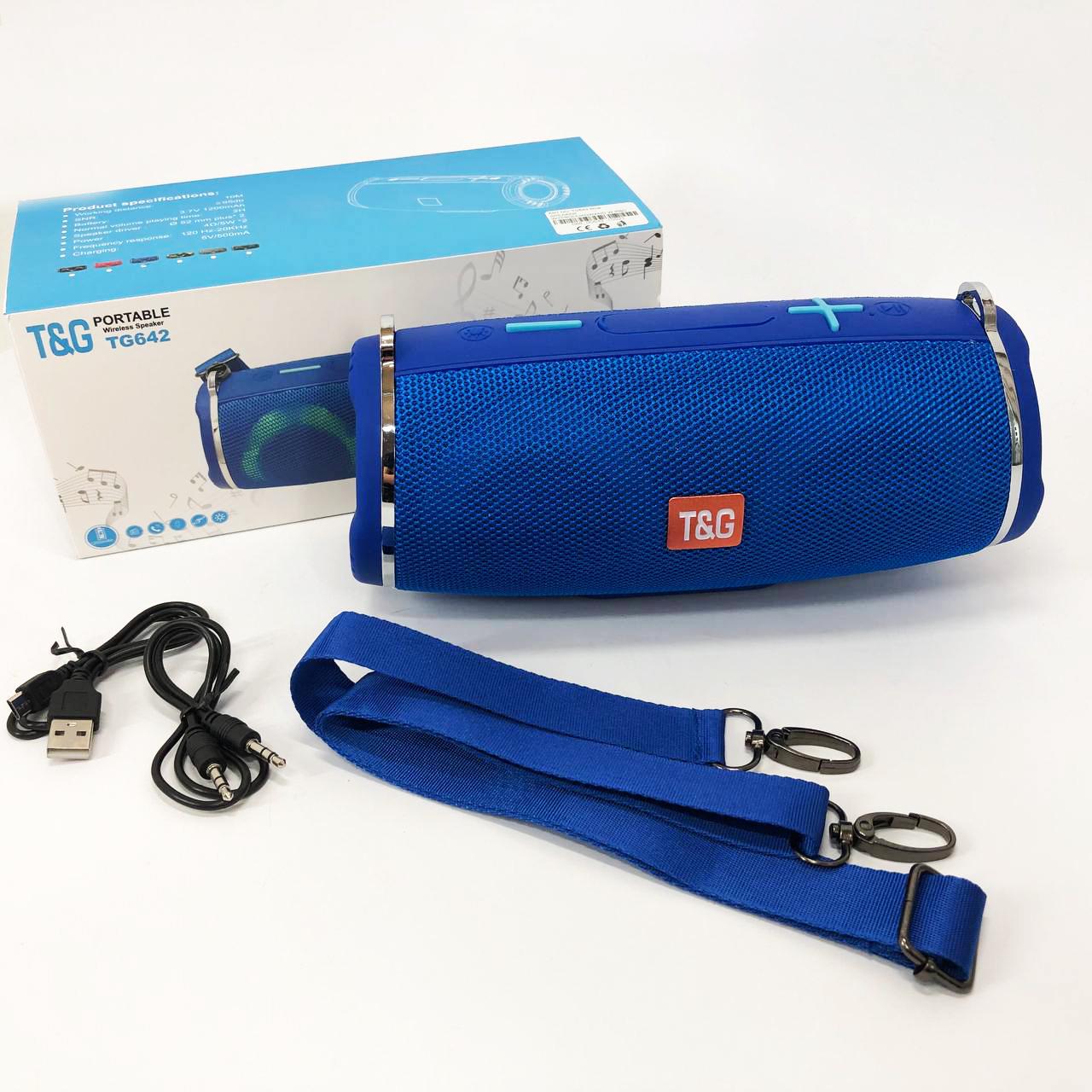 Колонка портативна TG642 з RGB підсвічуванням та ремінцем Синій - фото 14 Колонка портативна TG642 з RGB підсвічуванням та ремінцем Синій - фото 14