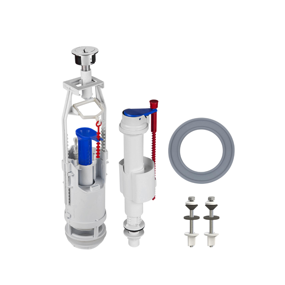 Комплект арматуры для сливного бачка SoloPlast АБк2-10 с нижним подводом с двумя режимами слива (2523613765)