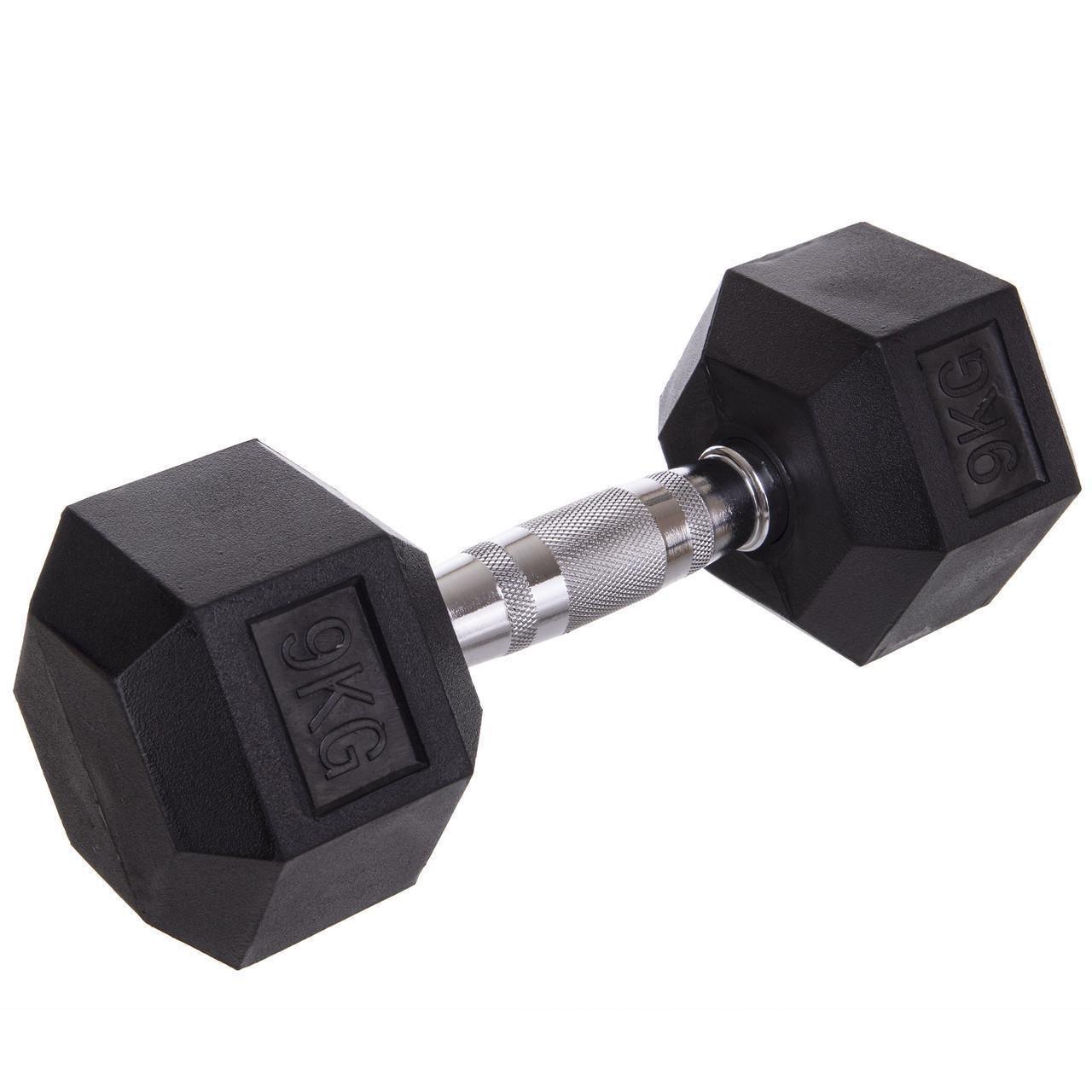 Гантель цельная SP-Planeta SC-8013-9 шестигранная гексагональная обрезиненная 9 кг (2532859848) Гантель цельная SP-Planeta SC-8013-9 шестигранная гексагональная обрезиненная 9 кг (2532859848)